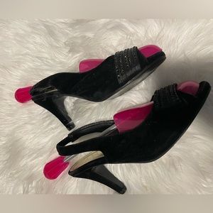 Size 8 velvet sandal heels